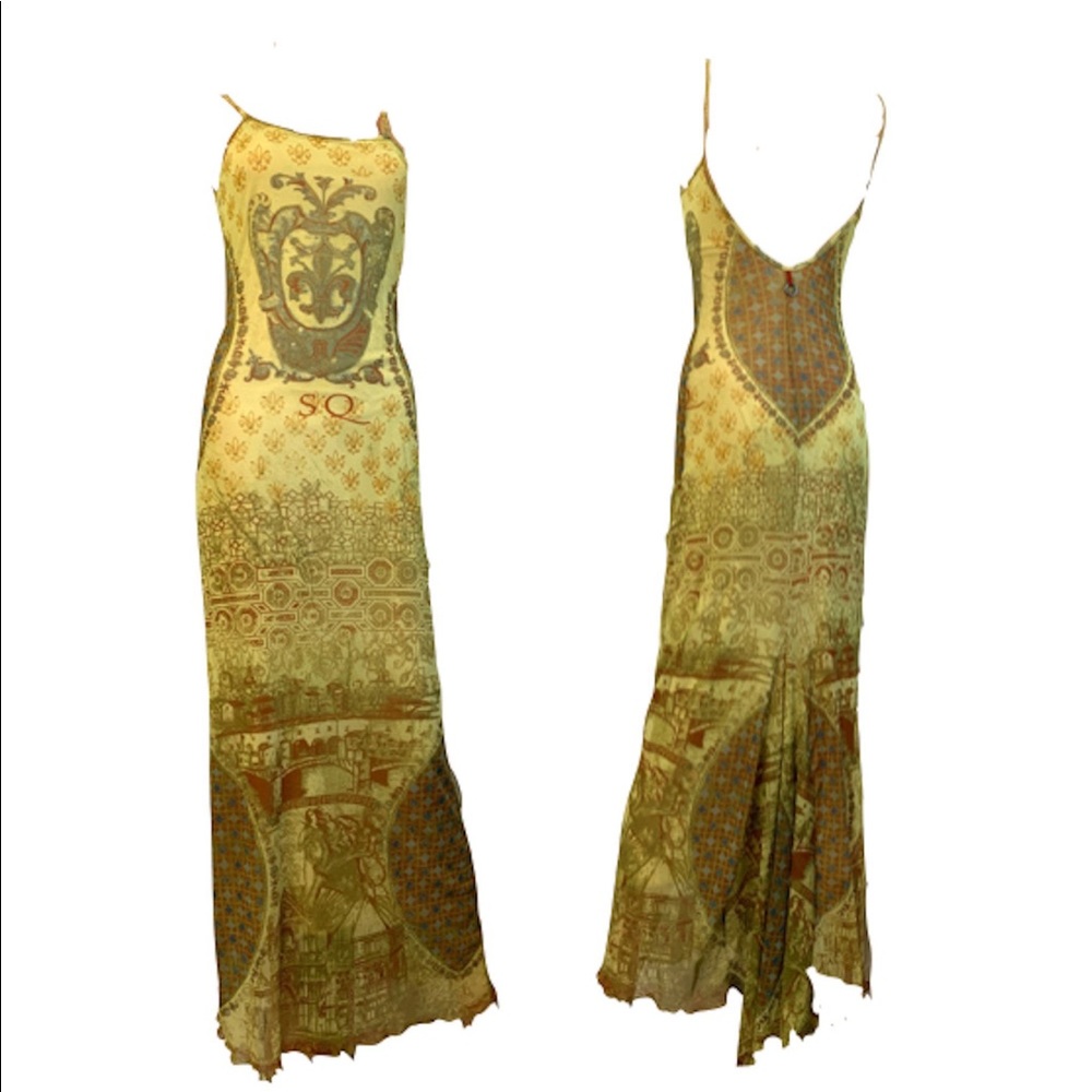 Vintage Save The Queen Mesh Overlay Maxi Dress